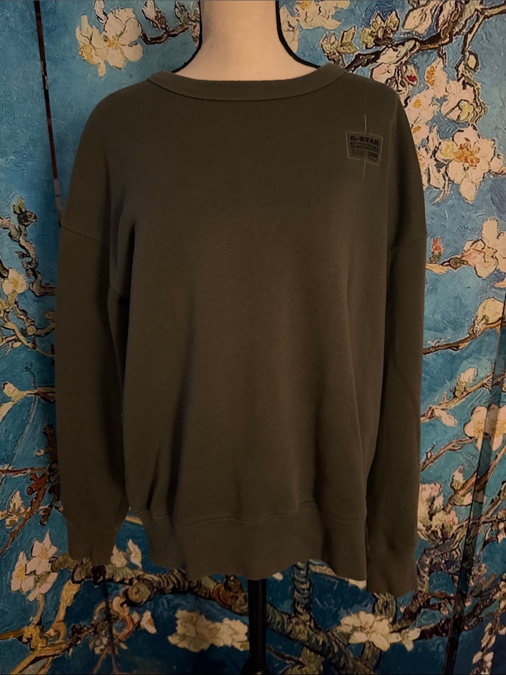 G-Star Raw Men's Olive Green Raw Unisex Core Oversized Sweatshirt
